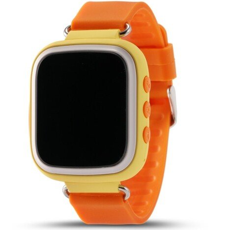 Ceas Smartwatch cu GPS Copii iUni Q80, Telefon incorporat, Buton SOS, Bluetooth, Portocaliu