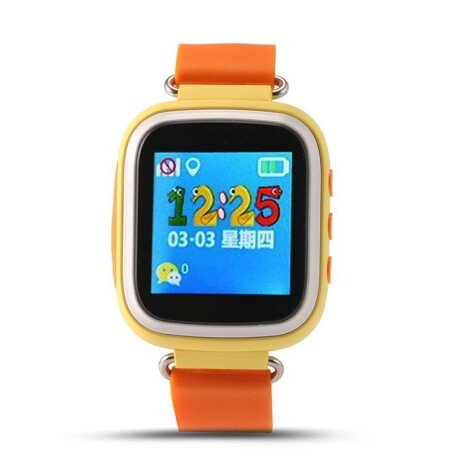 Ceas Smartwatch cu GPS Copii iUni Q80, Telefon incorporat, Buton SOS, Bluetooth, Portocaliu